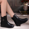 Inner Increase Round Head Large Size Belt Buckle Women's Fashion Boots
