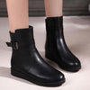 Inner Increase Round Head Large Size Belt Buckle Women's Fashion Boots